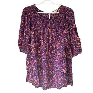 Terra & Sky Blue / Purple / Pink Blouse 1/2 Sleeve Size 2X